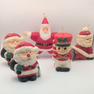 Festive Santa and Toy Soldier Candle Set